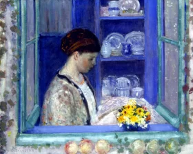 Mrs. Frieseke At The Kitchen Window by Frederick Carl Frieseke Mrs. Frieseke At The Kitchen Window by Frederick Carl Frieseke