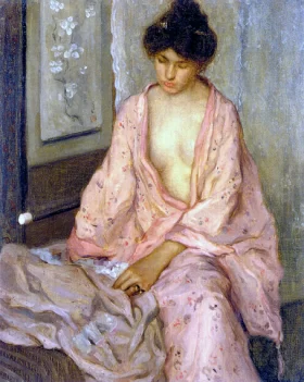 Girl In Pink by Frederick Carl Frieseke Girl In Pink by Frederick Carl Frieseke