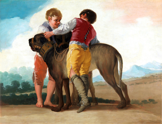 Children with hunting dogs 1786 by Francisco Goya, oil painting reproduction on canvas Children with hunting dogs 1786 by Francisco Goya
