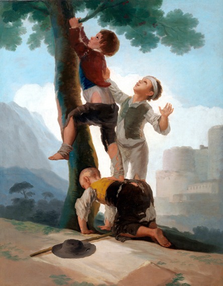 Boys climbing a tree by Francisco Goya, oil painting reproduction on canvas Boys climbing a tree by Francisco Goya