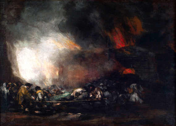 Incendio de un hospital by Francisco Goya, oil painting reproduction on canvas Incendio de un hospital by Francisco Goya