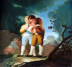 Children inflating a bladder 1777 by Francisco Goya Children inflating a bladder 1777 by Francisco Goya