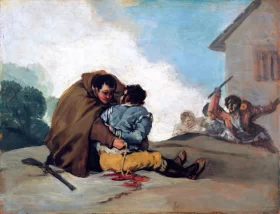 Friar Pedro Binds El Maragato with a Rope 1806 by Francisco Goya Friar Pedro Binds El Maragato with a Rope 1806 by Francisco Goya