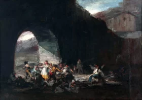 Popular party under a bridge by Francisco Goya