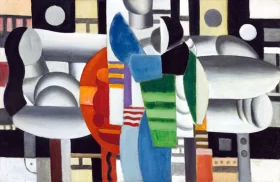 Trois Femmes à La Table Rouge by Fernand Leger
