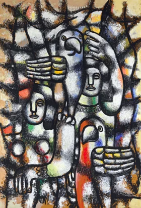 Femme aux perroquets by Fernand Leger