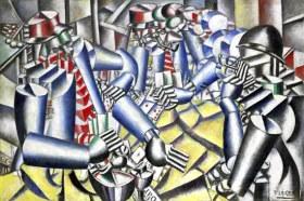 Soldiers playing cards by Fernand Leger