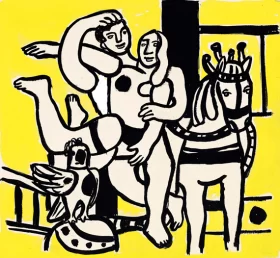 Acrobate au Perroquet Sur Fond Jaune by Fernand Leger Acrobate au Perroquet Sur Fond Jaune by Fernand Leger