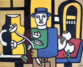 The man in the blue hat by Fernand Leger