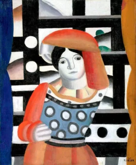 Une femme devant le paysage by Fernand Leger