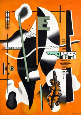 Nature Morte à La Pipe Sur Fond Orange by Fernand Leger