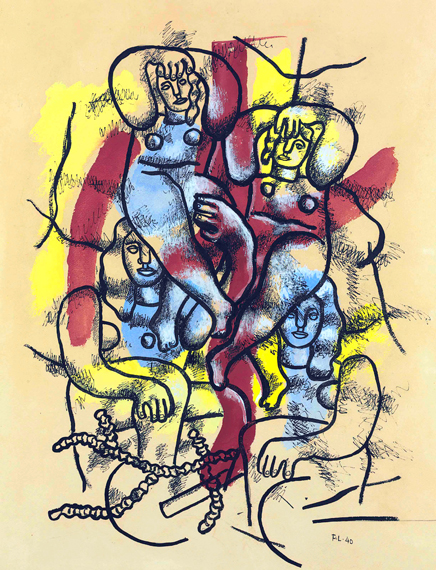 Composition avec acrobats by Fernand Leger, oil painting reproduction on canvas Composition avec acrobats by Fernand Leger