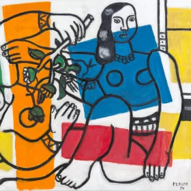 Two Women Holding Flowers by Fernand Leger