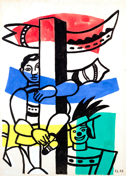 Les deux clowns by Fernand Leger, oil painting reproduction on canvas Les deux clowns by Fernand Leger
