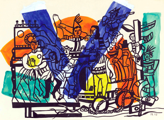 Étude Pour “La Grande Parade” by Fernand Leger, oil painting reproduction on canvas Étude Pour "La Grande Parade" by Fernand Leger