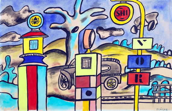 La Pompe à essence by Fernand Leger, oil painting reproduction on canvas La Pompe à essence by Fernand Leger