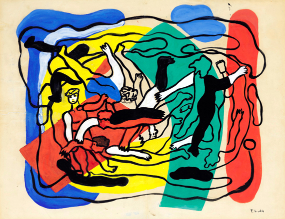 Les Plongeurs by Fernand Leger, oil painting reproduction on canvas Les Plongeurs by Fernand Leger