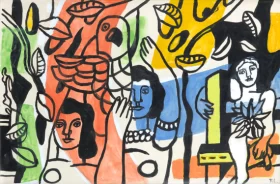 Trois Femmes au Perroquet by Fernand Leger