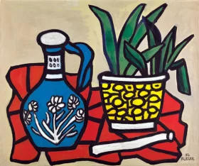 Un Vase Bleu, Un Tapis Rouge by Fernand Leger Un Vase Bleu, Un Tapis Rouge by Fernand Leger
