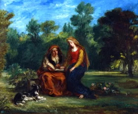 The Education of the Virgin 1852 by Eugene Delacroix The Education of the Virgin 1852 by Eugene Delacroix