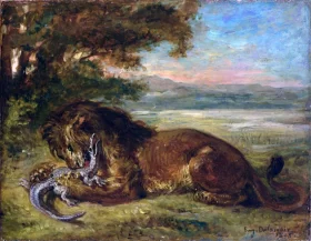 Lion and Alligator by Eugene Delacroix Lion and Alligator by Eugene Delacroix