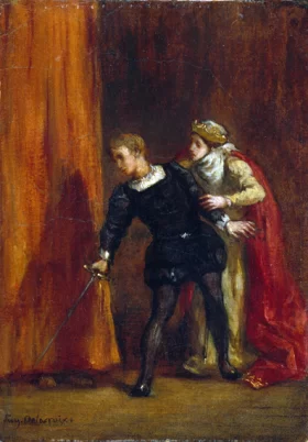Hamlet and His Mother 1849 by Eugene Delacroix
