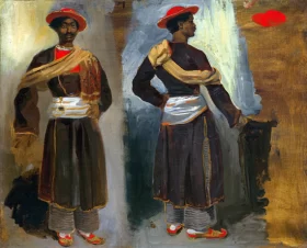 Two Studies of a Standing Indian From Calcutta by Eugene Delacroix