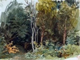 The Edge of a Wood at Nohant by Eugene Delacroix