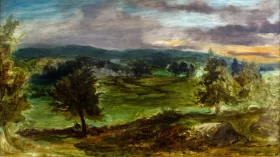 Landscape at Champrosay 1849 by Eugene Delacroix