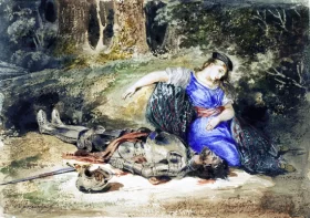 The Death of Lara 1824 by Eugene Delacroix The Death of Lara 1824 by Eugene Delacroix