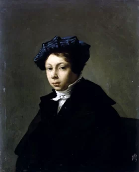 Portrait of a Young Man Wearing a Blue Beret by Eugene Delacroix