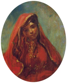 Half Figure of a Moroccan Woman by Eugene Delacroix