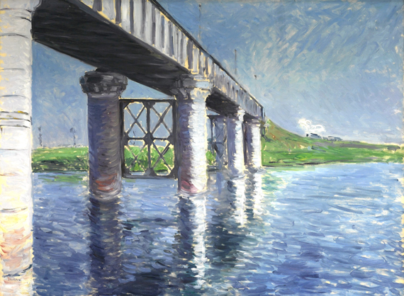 The Seine and the Railroad Bridge at Argenteuil-2 by Gustave Caillebotte