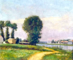 The Bank of Petit-Gennevilliers and the Seine by Gustave Caillebotte The Bank of Petit-Gennevilliers and the Seine by Gustave Caillebotte