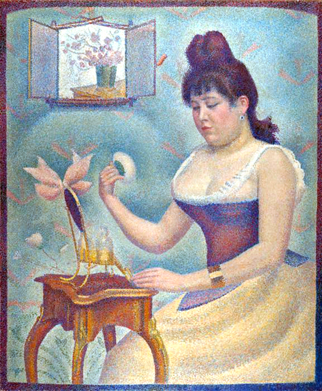 Young Woman Powdering Herself by Georges Seurat, oil painting reproduction on canvas Young Woman Powdering Herself by Georges Seurat