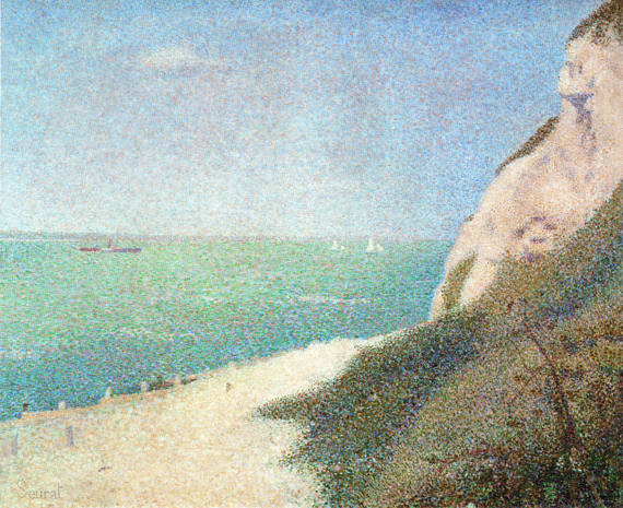 The Beach Le Bas Butin At Honfleur by Georges Seurat, oil painting reproduction on canvas The Beach Le Bas Butin At Honfleur by Georges Seurat