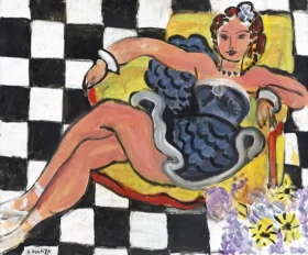 Dancer on a Chair - Danseuse Dans le Fauteuil, Sol en Damier by Henri Matisse