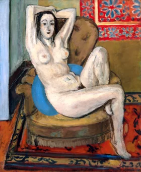 Nude With Blue Cushion (Nu Au Coussin Bleu) by Henri Matisse
