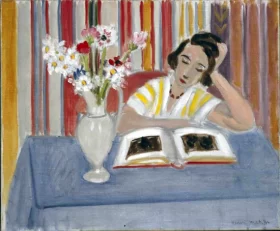 Girl Reading, Vase of Flowers by Henri Matisse