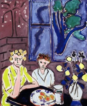 Deux Fillettes, Fenêtre Bleue by Henri Matisse Deux Fillettes, Fenêtre Bleue by Henri Matisse
