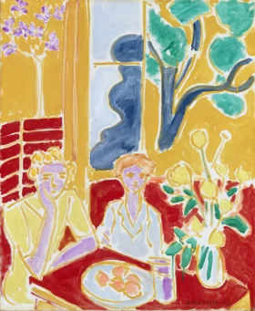 Deux fillettes, fond jaune et rouge by Henri Matisse Deux fillettes, fond jaune et rouge by Henri Matisse