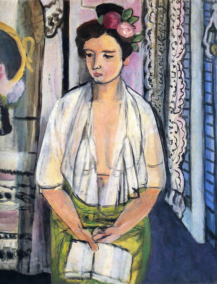 Reader, Flowers in Her Hair by Henri Matisse, oil painting reproduction on canvas Reader, Flowers in Her Hair by Henri Matisse
