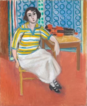 Woman in Striped Pullover, Violin on the Table by Henri Matisse