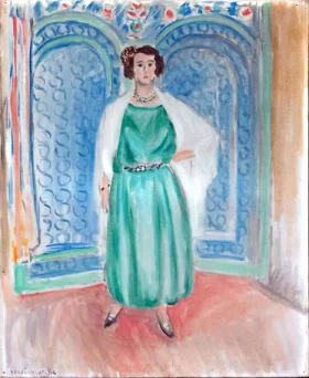 Standing Girl, Green Dress, White Shawl by Henri Matisse