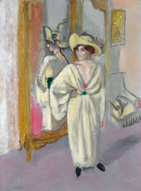 Woman In White Standing In Front Of A Mirror (Femme En Blanc) by Henri Matisse Woman In White Standing In Front Of A Mirror (Femme En Blanc) by Henri Matisse