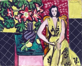 Seated Woman with a Vase of Amaryllis by Henri Matisse Seated Woman with a Vase of Amaryllis by Henri Matisse