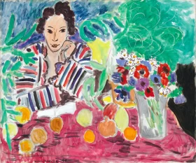 Striped Robe, Fruit, and Anemones by Henri Matisse Striped Robe, Fruit, and Anemones by Henri Matisse