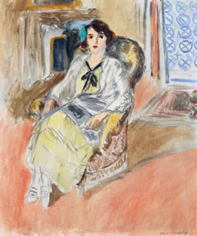 Jeune fille assise, robe jaune by Henri Matisse Jeune fille assise, robe jaune by Henri Matisse