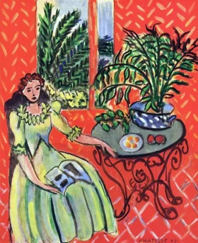Young Girl in Green at Red Interior by Henri Matisse Young Girl in Green at Red Interior by Henri Matisse