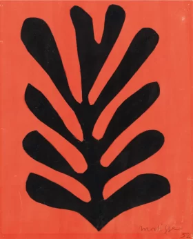 Feuille noire sur fond rouge by Henri Matisse